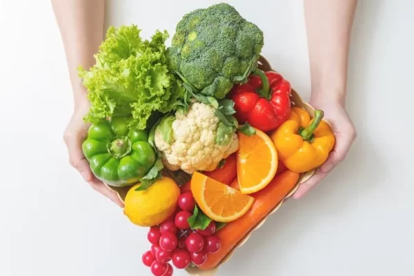 Benefits of fruits and vegetables, 5 colors, good sources of nutrients Filled with happiness.